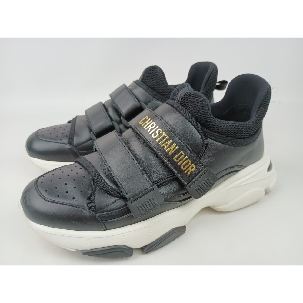 Dior Women's Black D Wander Leather Grip-Strap Sneakers Shoes Size 39 - Picture 2 of 8